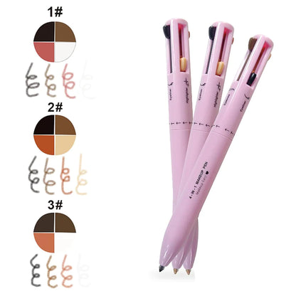 Eye Shadowliner Combination 4 In 1 Makeup Pen Multifunctional Cosmetics Ballpoint Pens Waterproof Eyeliner Eyebrow Pencil Longlasting Highlighter Stick