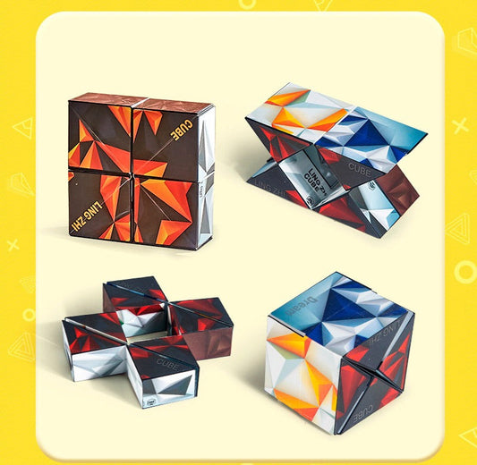 3d Geometric Cubic Toys Infinite Reversible Magnetic Magic Cube Anti Stress Hand Flip Puzzle Game – Kids Reliever Fidget Toy